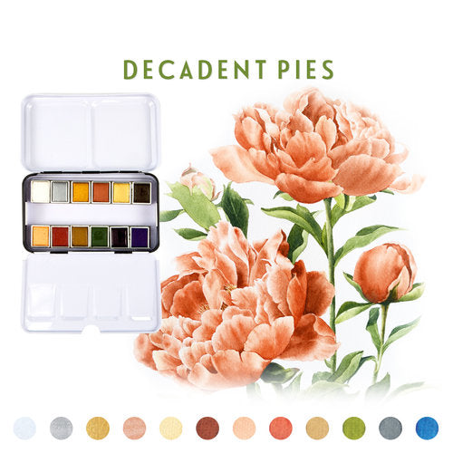 Feines Aquarell-Konfekt „Decadent Pies“