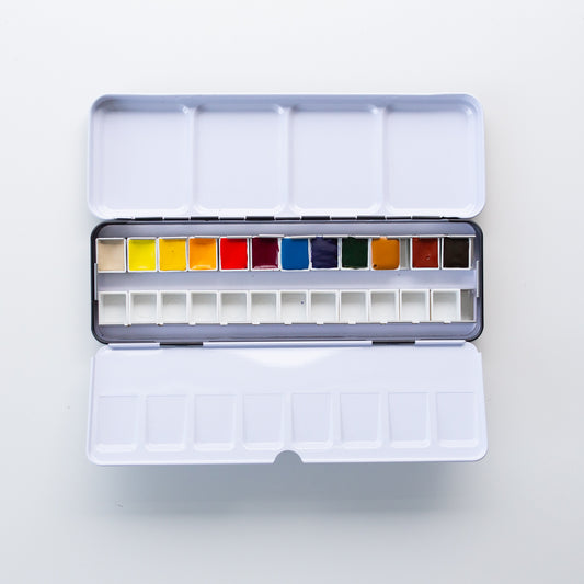 Daniel Smith 12 Standard Colors Half Pan Metal Tin set