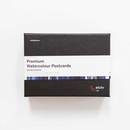 Etchr-Aquarell-Postkarten, Kaltpressung
