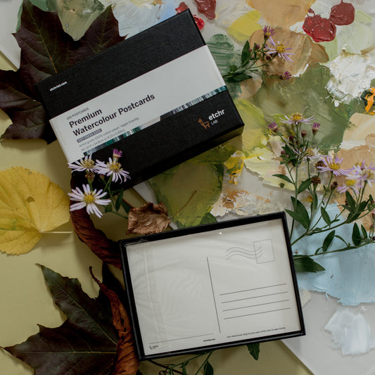 Etchr Aquarellpostkarten Heißgepresst