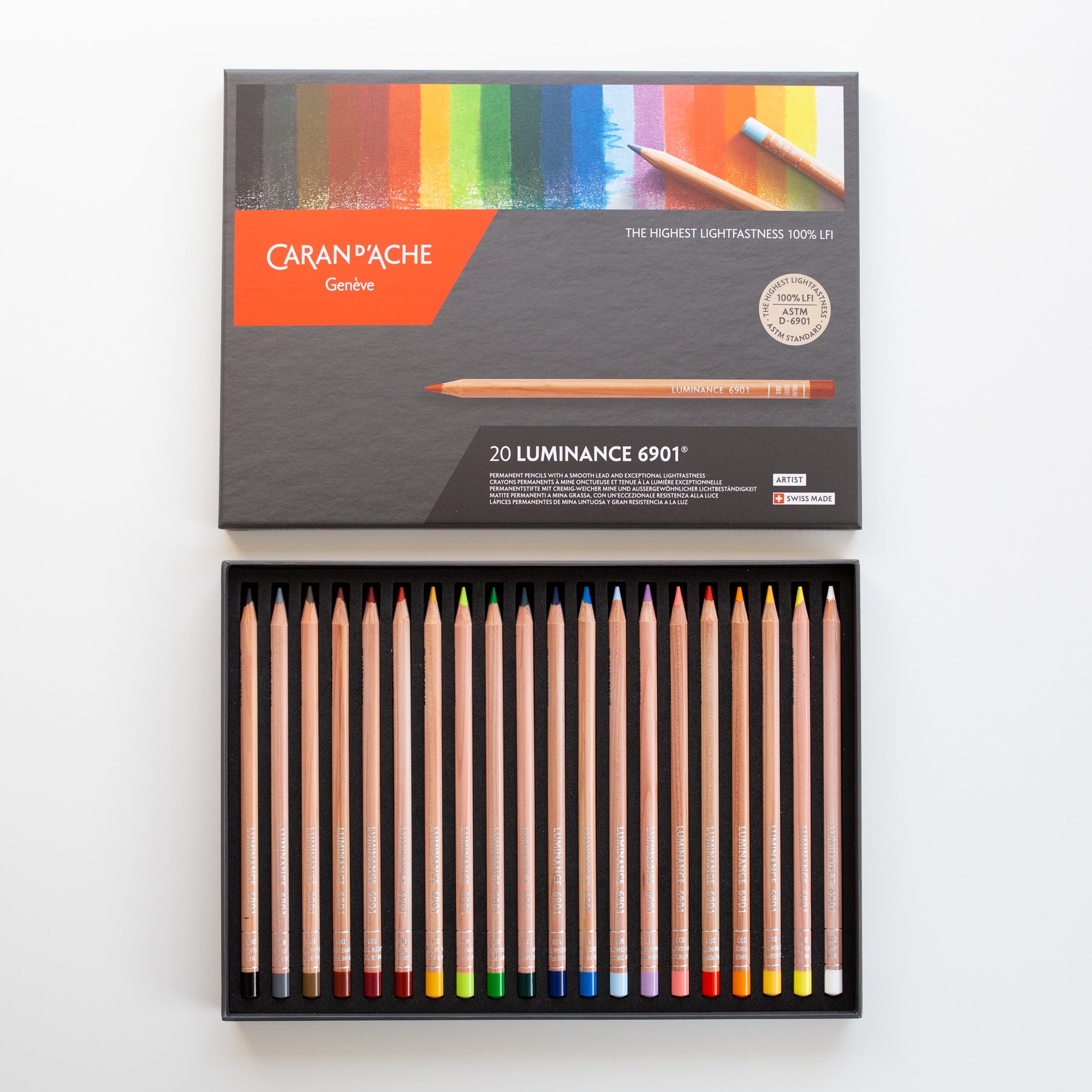 Caran d'Ache Luminance Set of 20, 6901 Colored Pencils