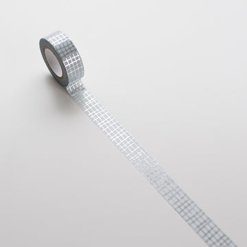 Washi Tape Grid Blue - Silver