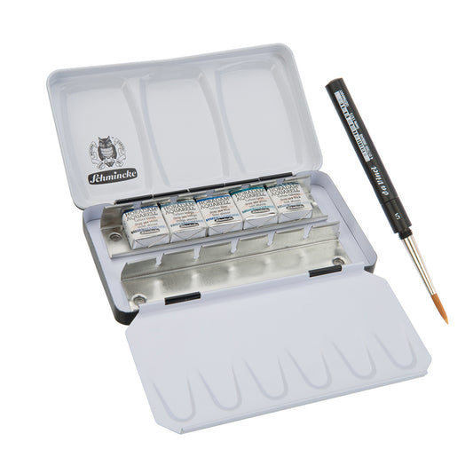 Schmincke Super Granulation Metal box 5x half pan Deep Sea