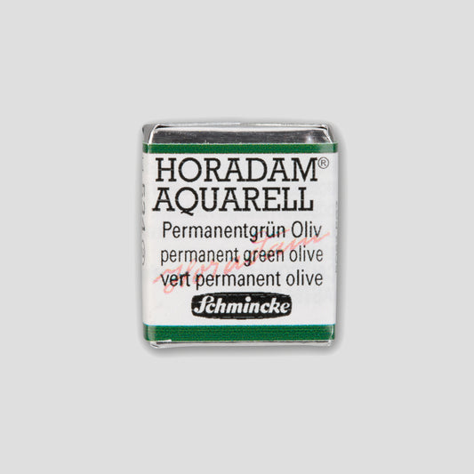 Schmincke Horadam Aquarelverf 534 Permanent Green Olive half pan 2