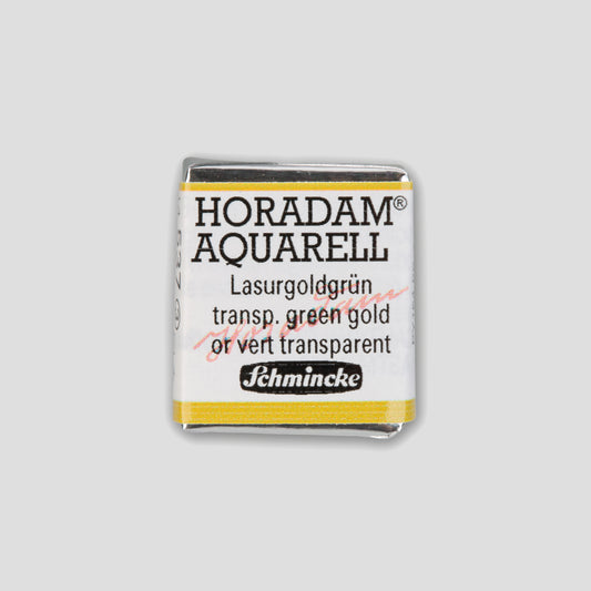 Schmincke Horadam Aquarelverf 537 Transparent Green Gold half pan 3