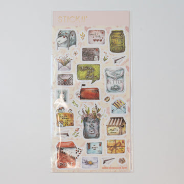 Stickii sticker sheet Watercolor letters