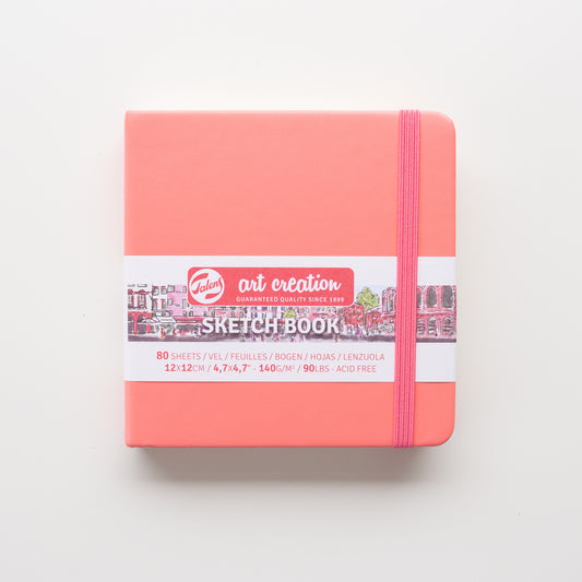 Talens Schetsboek Coral Red 12x12 140g