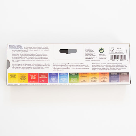 Winsor & Newton Professional Black box 12 half pans