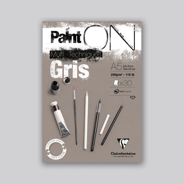 Paint'ON Mixed media 250g Grijs A5 30 vellen