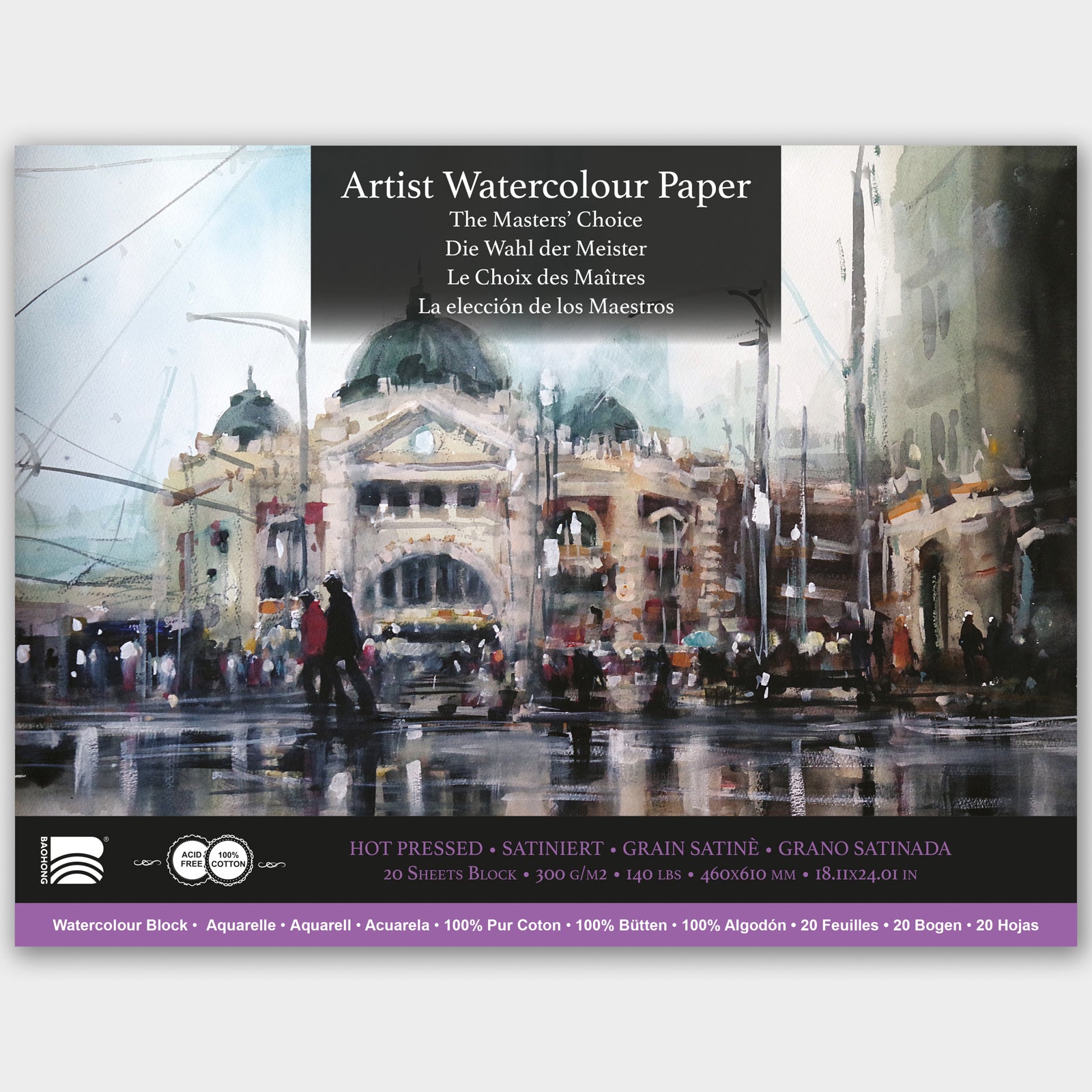 Baohong Masters' Choice 300g Block Hot pressed 46x61cm Amanda Hyatt