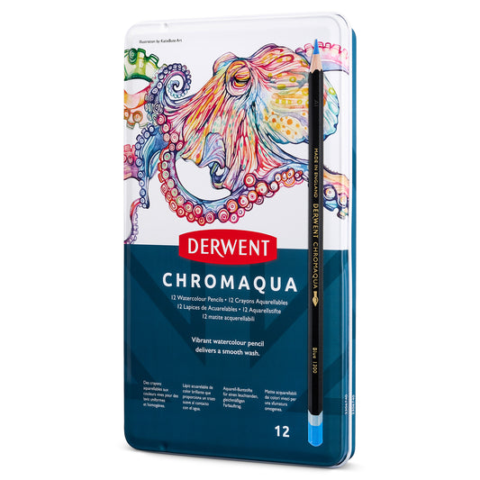 Derwent Chromaqua Pencil Tin of 12 Pencils