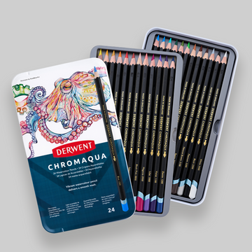 Derwent Chromaqua Pencil Tin of 24 Pencils