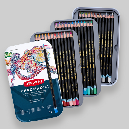 Derwent Chromaqua Pencil Tin of 36 Pencils