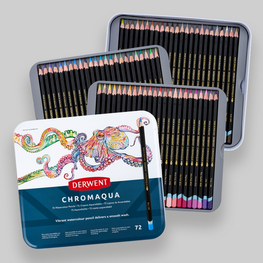 Derwent Chromaqua Pencil Tin of 72 Pencils