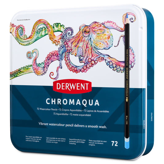 Derwent Chromaqua Pencil Tin of 72 Pencils