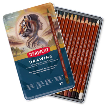 Derwent Drawing Pencil Tin of 12 Pencils