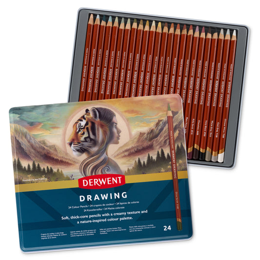 Derwent Drawing Pencil Tin of 24 Pencils