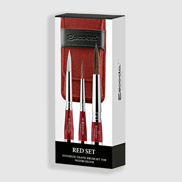 Escoda Red Synthetic travel brush set 1270
