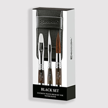 Escoda Black Synthetic travel brush set 1272