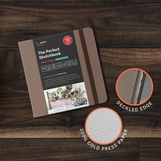 Etchr The Perfect Sketchbook 5" Square Cold Pressed 300g Deckled Edition