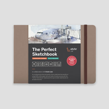 Etchr The Perfect Sketchbook A5 Landscape Cold Pressed 300g Deckled Edition