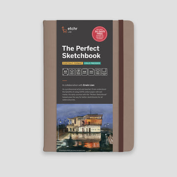 Etchr The Perfect Sketchbook A5 Portrait Cold Pressed 300g Deckled Edition