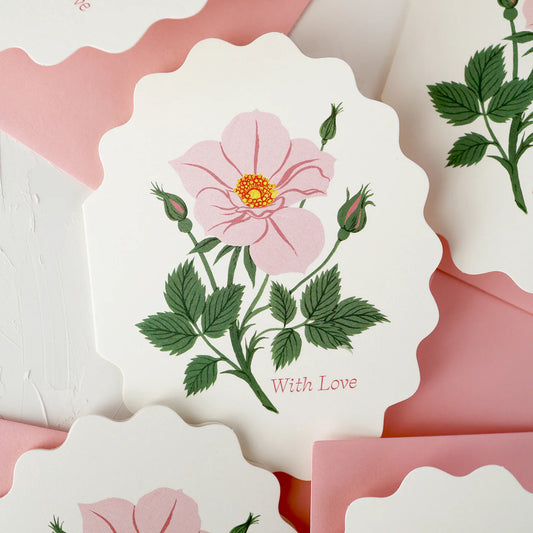 With love, wild rose card by Botanica Paper co.