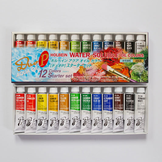 Holbein DUO Watersoluable Oil Color Starter Set 12 C 10ml tubes