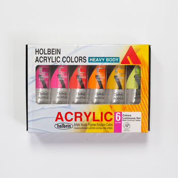 Holbein Acrylic Heavy body Luminous 6 Color Set 60ml