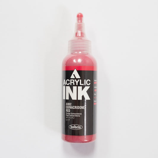 Holbein Acrylic Ink AI802 Quina. Red D 100ml