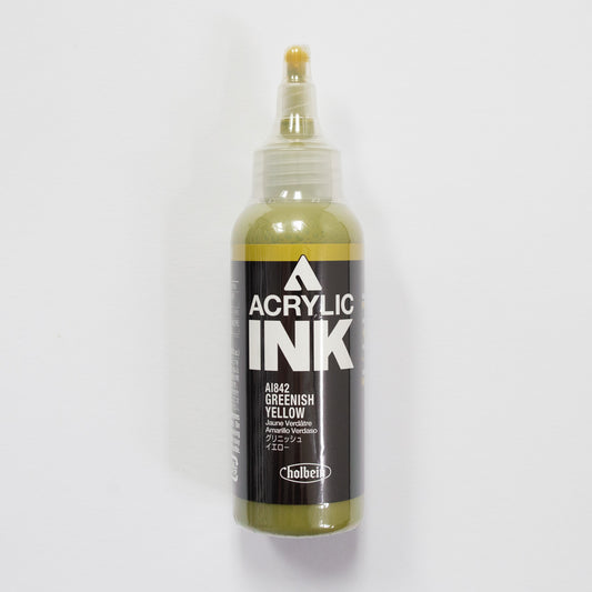 Holbein Acrylic Ink AI842 Greenish Yellow D 100ml