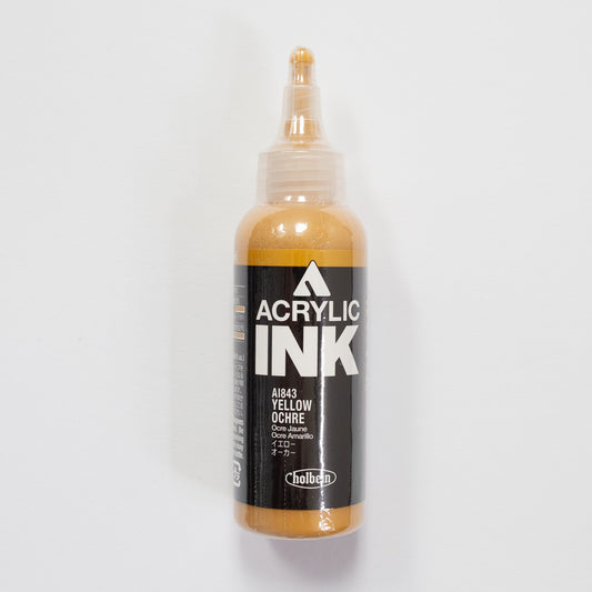 Holbein Acrylic Ink AI843 Yellow Ochre A 100ml