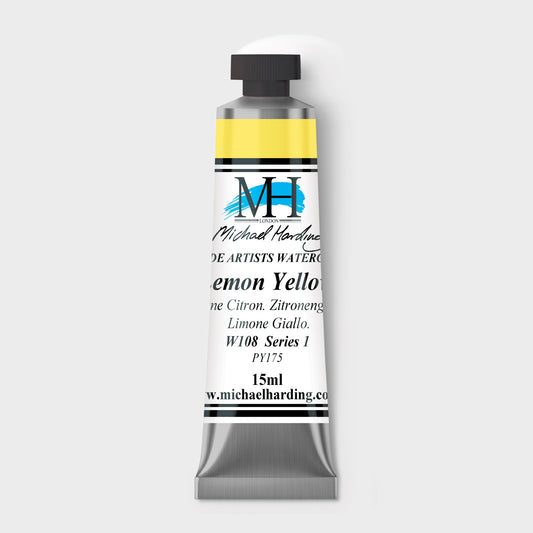 Micheal Harding Artist Watercolour 15ml W108 Lemon Yellow S1