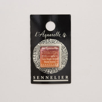 Sennelier l'Aquarelle 211 Burnt Sienna half pan S1