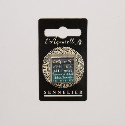 Sennelier l'Aquarelle 341 Phthalocyanine Turquoise half pan S2