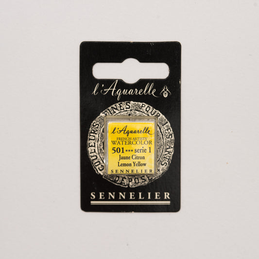 Sennelier l'Aquarelle half pan Lemon Yellow S1