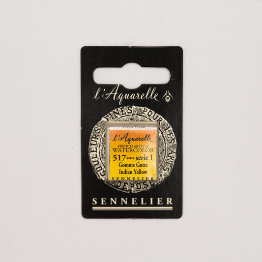 Sennelier l'Aquarelle 517 Indian Yellow half pan S1