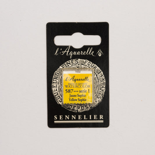 Sennelier l'Aquarelle 587 Yellow Sophie half pan S1