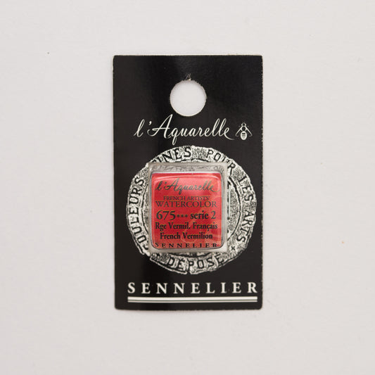 Sennelier l'Aquarelle 675 French Vermilion half pan S2