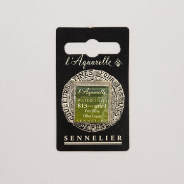 Sennelier l'Aquarelle 813 Olive Green half pan S1