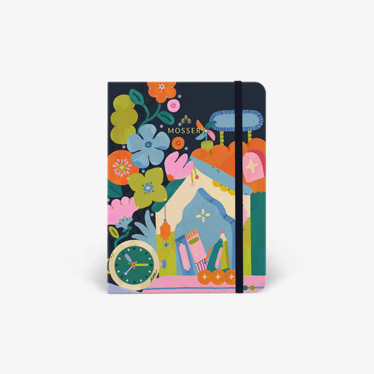 Mossery Watercolour 'Zestful night' Thread bound