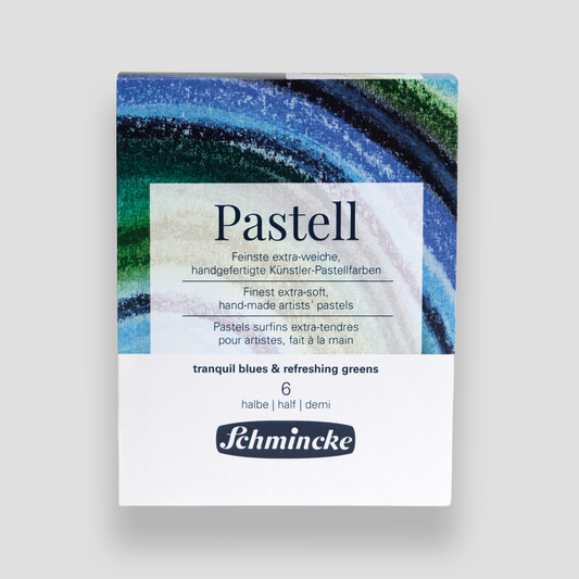 Schmincke Pastel Set 6 half pastels Transquil blues & Refreshing greens