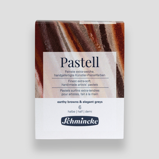 Schmincke Pastel Set 6 half pastels Earthy Browns & Elegant Greys