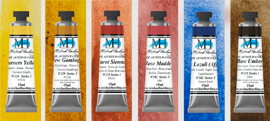 Michael Harding Artist Watercolour 15ml Set 6 Granulation