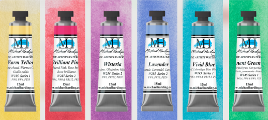 Michael Harding Artist Watercolour 15ml Set 6 Pastel Selection