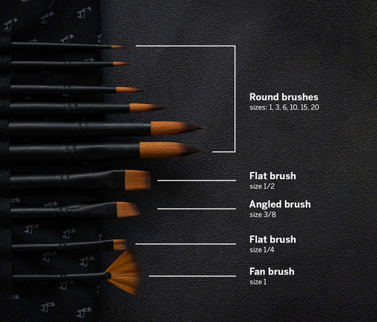 Etchr Watercolor Brush set of 10