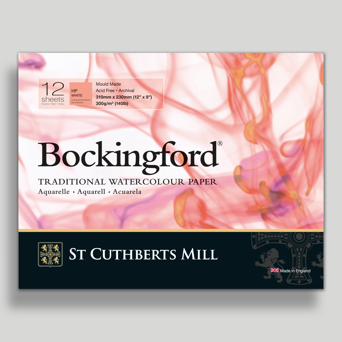 St. Cuthberts Bockingford Hot pressed Wit 300g 31x23cm 12 vel