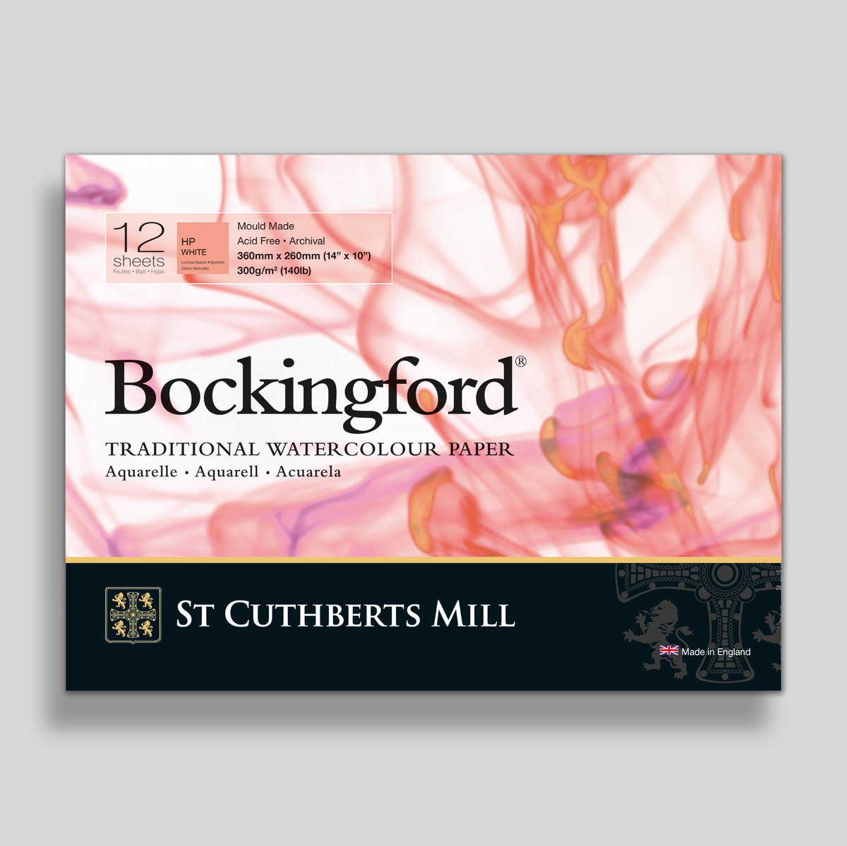 St. Cuthberts Bockingford Hot pressed Wit 300g 36x26cm 12 vel
