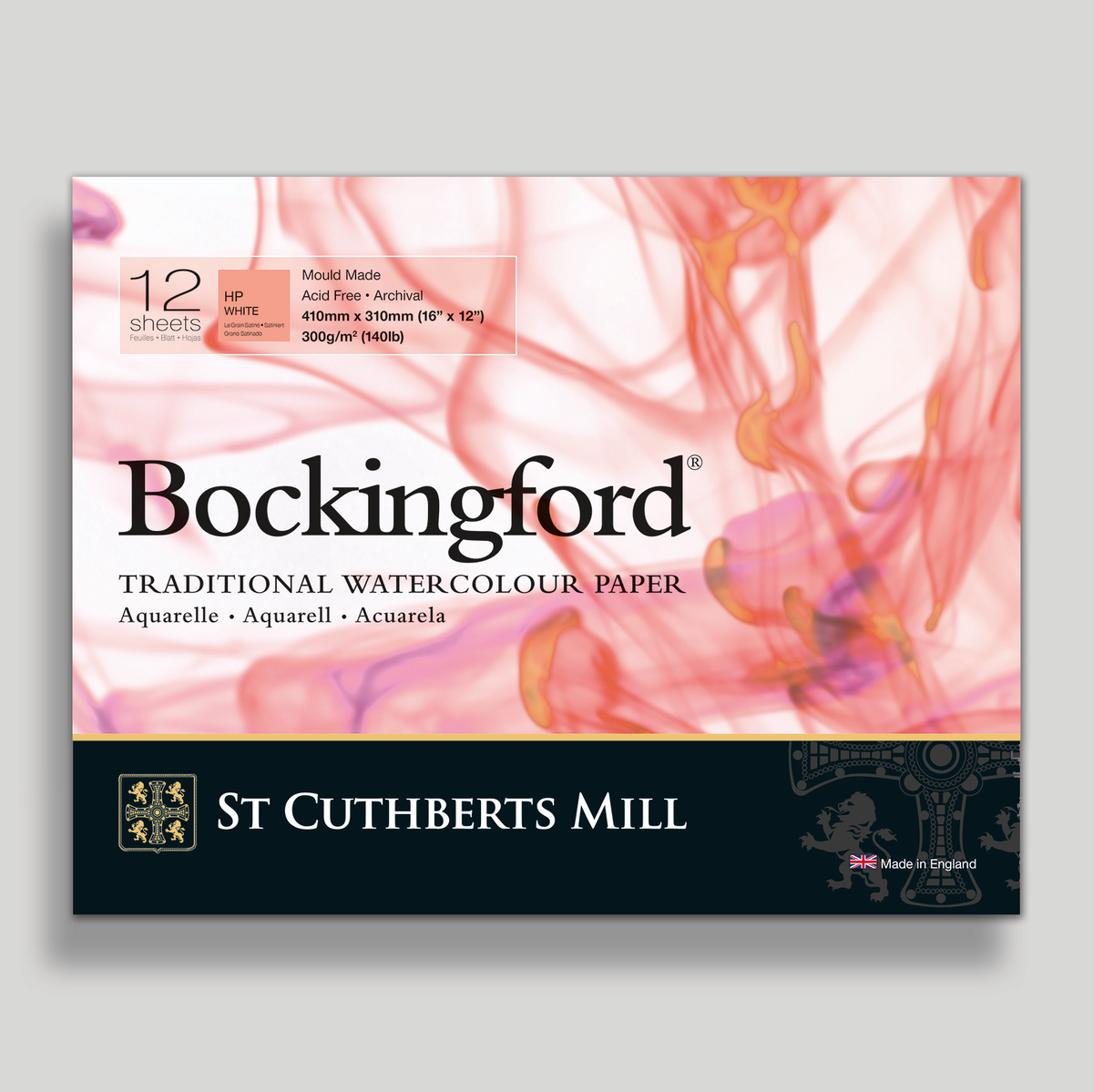 St. Cuthberts Bockingford Hot pressed Wit 300g 41x31cm 12 vel