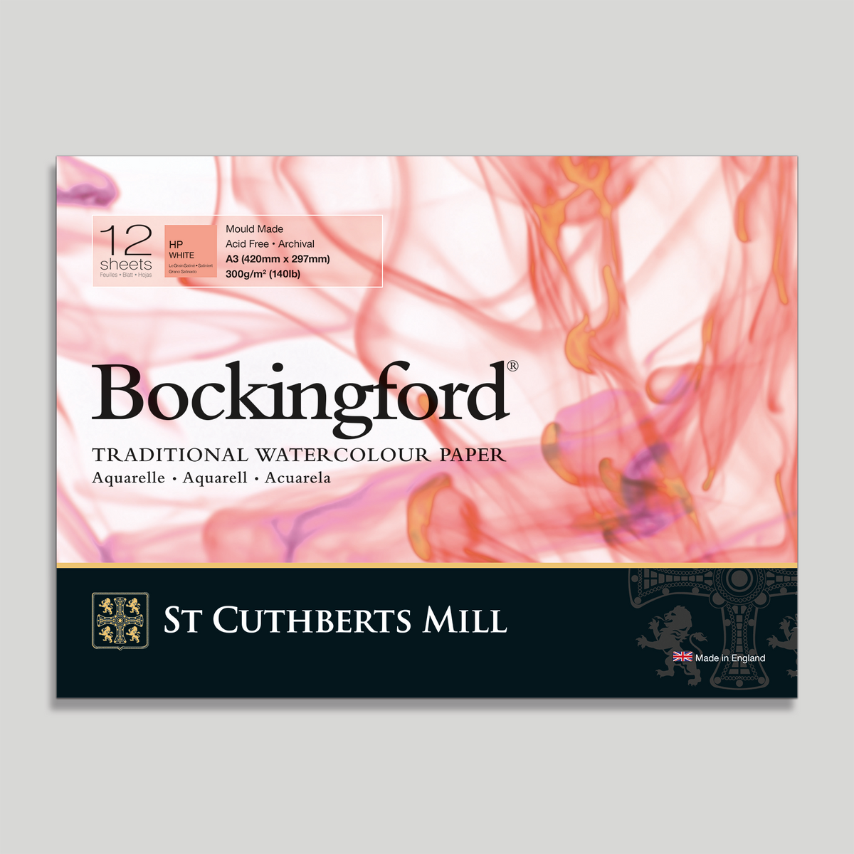 St. Cuthberts Bockingford Hot pressed Wit 300g 29,7x42cm (A3) 12 vel